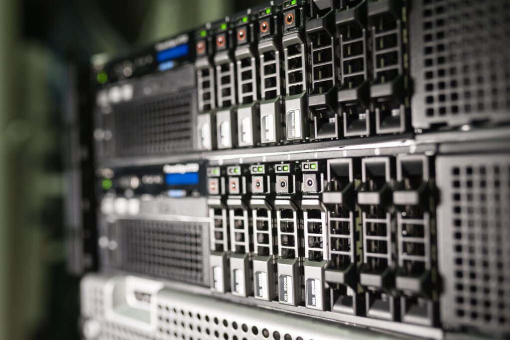 Rows of servers inside a data centre