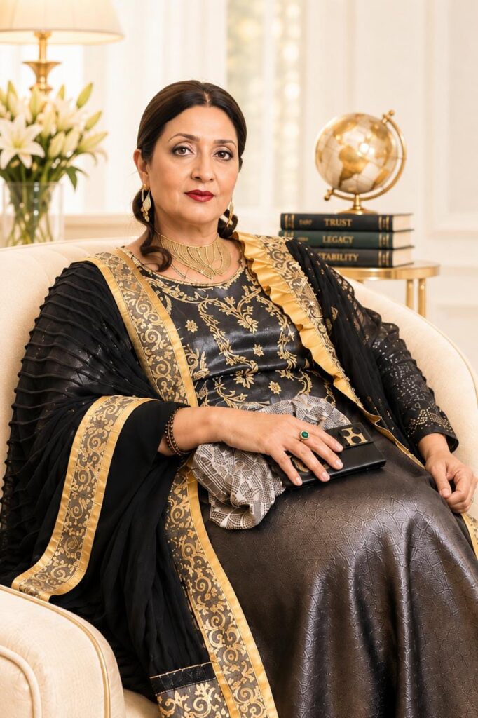 Sarwat Abdul Razzaq, gold industry expert, seated for a portrait 